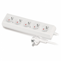 PRZEDŁUŻACZ 3MB 5-KROTNY 5X2P+Z OMY 2X1,0 BIAŁY 10A 2500A - PLASTROL - PS-570/3,0 BIAŁY