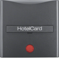 ŁĄCZNIK NA KARTĘ HOTELOWĄ-NASADKA Z NADRUKIEM I CZERWONĄ SOCZEWKĄ ANTRACYT B.KWADRAT/B.3/B.7  - HAGER - 16401606
