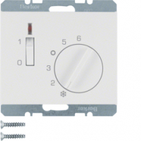 REGULATOR TEMPERATURY POMIESZCZENIA 24V Z ZESTYKIEM ZWIERNYM ELEMENTEM CENTRALNYM I ŁĄCZNIKIEM BIAŁY K.1 - HAGER - 20317109