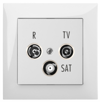 GNIAZDO ANTENOWE RTV-SAT KOŃCOWE MODUŁ BIAŁE SENTIA - ELEKTRO-PLAST NASIELSK - 1453-10