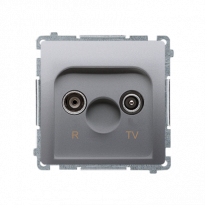 Gniazdo antenowe R-TV przelotowe 10 dB (moduł), 1x wejście: 5–862 MHz; stal inox - KONTAKT SIMON - BMZAP10/1.01/21