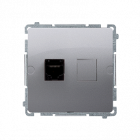 GNIAZDO KOMPUTEROWE POJEDYNCZE RJ45 KAT. 5 INOX BASIC - KONTAKT SIMON - BMF51.02/21
