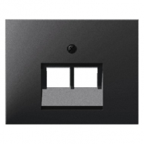ELEMENT CENTRALNY DO GNIAZDA PRZYŁĄCZENIOWEGO UAE PODWÓJNEGO ANTRACYT MAT LAKIEROWANY K.1 - HAGER - 14097006