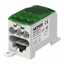 OJL200A zielony blok dystrybucyjny - rozdzielczy we. 1xAl/Cu70 wyj.  6xCu 16mm2 1000VAC/DC - MOREK - MAB1201G10