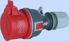 GNIAZDO PRZENOŚNE PROSTE GPP 16A 3P+Z 400V CZERWONY  - ELEKTROMET DZIERŻONIÓW - 921871