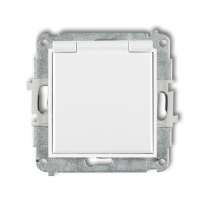 Mechanizm gniazda bryzgoszczelnego 2P+Z SCHUKO(klapka biała)(przesłony torów) - KARLIK - MGPB-1sp