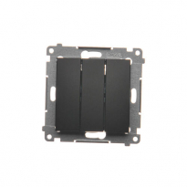 Łącznik potrójny z podświetleniem LED (moduł) 10AX, 250V~, szybkozłącza; czarny - KONTAKT SIMON - DW31L.01/49