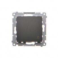 Przycisk „światło” (moduł) 10AX, 250V~, szybkozłącza; czarny - KONTAKT SIMON - DS1.01/49