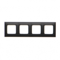 Ramka 4-krotna PREMIUM do puszek karton-gips IP20 / IP44; czarny - KONTAKT SIMON - DRK4/49