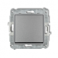 Mechanizm łącznika zwiernego, jednobiegunowego  bez piktogramu crebrny metalik Mini - KARLIK - 7MWP-4.1