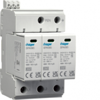 SPD Ogr. przepięć T1+T2 MOV 3P sieć TN-C Iimp=37,5kA In=50kA Up?1,2kV styk  - HAGER - SPA930