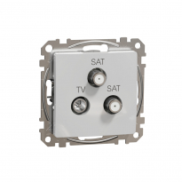 Gniazdo  TV/SAT/SAT końcowe (4dB), srebrne aluminium Sedna Design - SCHNEIDER ELECTRIC - SDD113481S