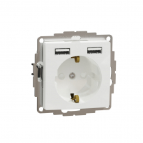 Sedna Design, Gniazdo schuko z USB A+A 2,4A, białe - SCHNEIDER ELECTRIC - SDD111052