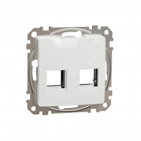 Sedna Design, Płytka centralna 2xRJ45 do wkładów 5e-6 UTP AMP, białe - SCHNEIDER ELECTRIC - SDD111442C