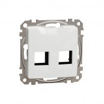 Sedna Design, Płytka centralna 2xRJ45 do wkładów 5e-6 UTP KELINE, AMP, MOLEX, białe - SCHNEIDER ELECTRIC - SDD111444C