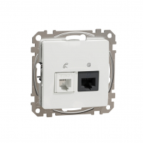 Sedna Design, Gniazdo komputerowo-telefoniczne (RJ45 kat.6 UTP + RJ11), białe - SCHNEIDER ELECTRIC - SDD111468