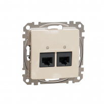 Sedna Design, Gniazdo komputerowe 2xRJ45 kat.6 UTP, beżowy - SCHNEIDER ELECTRIC - SDD112462