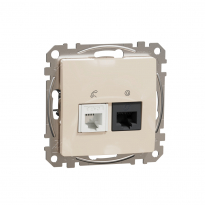 Sedna Design, Gniazdo komputerowo-telefoniczne (RJ45 kat.6 UTP + RJ11), beżowy - SCHNEIDER ELECTRIC - SDD112468
