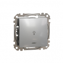 Sedna Design, Przycisk "światło" z podświetleniem, srebrne aluminium - SCHNEIDER ELECTRIC - SDD113132L