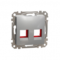 Sedna Design, Płytka centralna 2xRJ45 do wkładów 5e-6 UTP KRONE, srebrne aluminium - SCHNEIDER ELECTRIC - SDD113441C