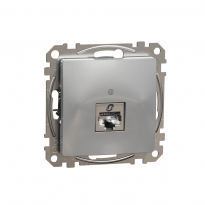 Sedna Design, Gniazdo komputerowe RJ45 kat.6 STP, srebrne aluminium - SCHNEIDER ELECTRIC - SDD113461S
