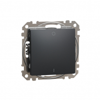 ŁĄCZNIK DWUBIEGUNOWY JEDNOKLAWISZOWY 10AX 250V CZARNY ANTRACYT SEDNA DESIGN - SCHNEIDER ELECTRIC - SDD114102