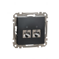 Sedna Design, Gniazdo komputerowe 2xRJ45 kat.6 STP, czarny antracyt - SCHNEIDER ELECTRIC - SDD114462S