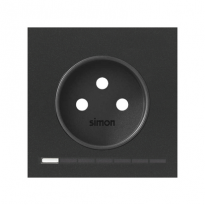 Pokrywa iO gniazda z uziemieniem; czarny mat - KONTAKT SIMON - 10002042-238