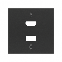 Pokrywa do gniazda HDMI+ USB; czarny mat - KONTAKT SIMON - 10001095-238