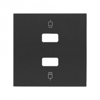 Pokrywa do gniazda USB podwójnego; czarny mat - KONTAKT SIMON - 10001090-238