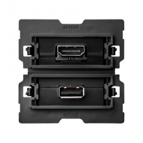 Gniazdo HDMI, v 1.4 żeńskie + USB, 2.0, typ A żeńskie (mechanizm, bez ramki montażowej) - KONTAKT SIMON - 10000563-039