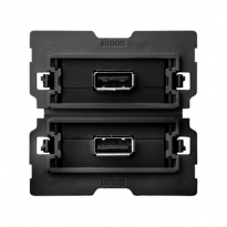Gniazdo USB podwójne, 2.0, typ A żeńskie (mechanizm), zaciski śrubowe - KONTAKT SIMON - 10000562-039