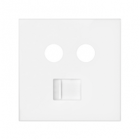 Pokrywa gniazda antenowego R/TV-SAT + komputerowe RJ45 kat.6 ; biały mat - KONTAKT SIMON - 10000072-230