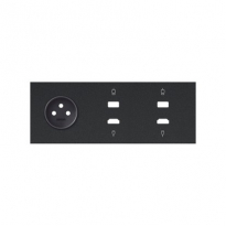 Panel 3-krotny: 1 gniazdo + 1 HDMI + 1 USB + 1 HDMI + 1 USB; czarny mat - KONTAKT SIMON - 10020318-238