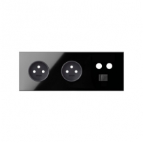 Panel 3-krotny: 2 gniazda + 1 TV + 1 RJ45; czarny - KONTAKT SIMON - 10020316-138