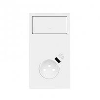 Panel 2-krotny pion: klawisz + gniazdo z zintegrowaną ładowarką USB; biały mat - KONTAKT SIMON - 10020232-230