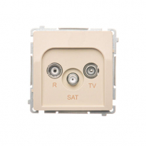 Gniazdo antenowe R-TV-SAT przelotowe (moduł), 1x wejście: 5 MHz–2,4 GHz; beż - KONTAKT SIMON - BMZAR-SAT10/P.01/12