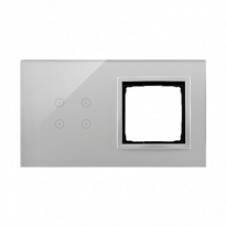 PANEL DOTYKOWY S54 TOUCH, 2 MODUŁY, 4 POLA DOTYKOWE + 1 OTWÓR NA OSPRZĘT S54, SREBRNA MGŁA - KONTAKT SIMON - DSTR240/71
