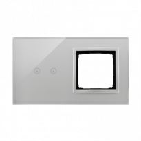 PANEL DOTYKOWY S54 TOUCH, 2 MODUŁY, 2 POLA DOTYKOWE POZIOME + 1 OTWÓR NA OSPRZĘT S54, SREBRNA MGŁA - KONTAKT SIMON - DSTR220/71