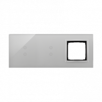 PANEL DOTYKOWY S54 TOUCH, 3 MODUŁY, 2 POLA DOTYKOWE PIONOWE + 2 POLA DOTYKOWE PIONOWE + 1 OTWÓR NA OSPRZĘT S54, SREBRNA MGŁA - KONTAKT SIMON - DSTR3330/71