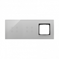 PANEL DOTYKOWY S54 TOUCH, 3 MODUŁY, 4 POLA DOTYKOWE + 4 POLA DOTYKOWE + 1 OTWÓR NA OSPRZĘT S54, SREBRNA MGŁA - KONTAKT SIMON - DSTR3440/71