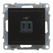 GNIAZDO ŁADOWARKA PODWÓJNA USB TYP C + C 3 A 5V CZARNY SUNO - LEGRAND - 721431