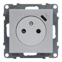 GNIAZDO PŁASKIE 2P+Z - 16 A - Z USB TYP - C - 1,5 A - ZACISKI AUTOMATYCZNE - Z PRZESŁONĄ  ALUMINIUM SUNO - LEGRAND - 721389