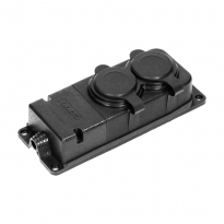 Rozgałęźnik bryzgoszczelny i odporny na uderzenia, IP44, 2x2P+Z, 16A, 230V AC, gumowy, uniepalniony - ORNO - OR-AE-13165