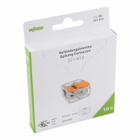 SZYBKOZŁĄCZKA 2X0,5-6MM2 Z DZWIGNIAMI UNIWERSALNA COMPACT TRANSPARENTNA WAGO  BLISTER OPAKOWANIE 10 SZTUK  - WAGO - 221-612/995-010