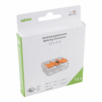 SZYBKOZŁĄCZKA 3X0,2-4MM2 Z DZWIGNIAMI UNIWERSALNA COMPACT TRANSPARENTNA WAGO /BLISTER 12 SZT/  - WAGO - 221-413/995-012