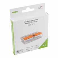 SZYBKOZŁĄCZKA 5X0,2-4MM2 Z DZWIGNIAMI UNIWERSALNA COMPACT TRANSPARENTNA WAGO /BLISTER 8 SZT/  - WAGO - 221-415/995-008