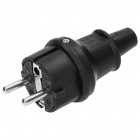Wtyczka Uni-Schuko mini, IP44, czarna ,16A, 230V - ORNO - OR-AE-13222