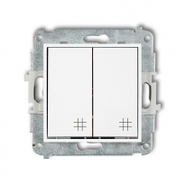 ŁĄCZNIK KRZYŻOWY PODWÓJNY IP 20 10AX 250V~ BIAŁY MINI  - KARLIK - MWP-66