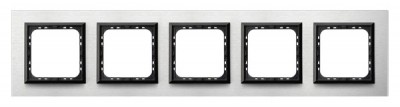 RAMKA PIĘCIOKROTNA 4MM SZCZOTKOWANE ALUMINIUM SONATA - OSPEL - R-5RAC/62/25